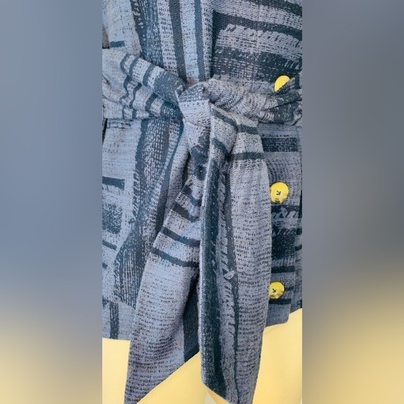 Lucky Brand Button Front Blue Belted Sleeveless Boho Hippie Blouse NWT SZ XS! - Picture 6 of 9